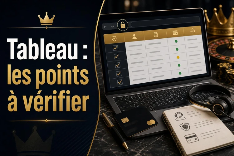 Tableau: les points à vérifier