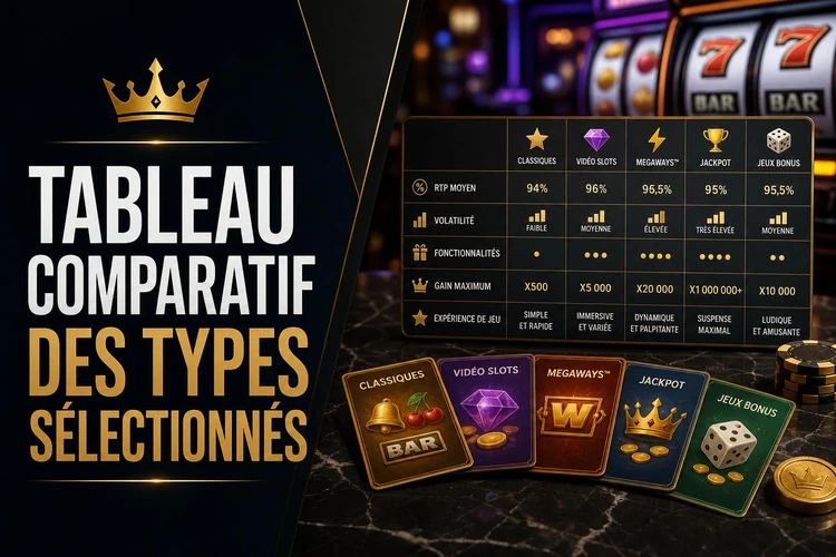 Tableau comparatif des types sélectionnés